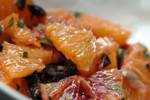 Salade orange anchois oignons vue 1