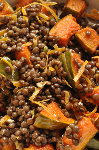 Salade lentilles courge mimolette vue 1