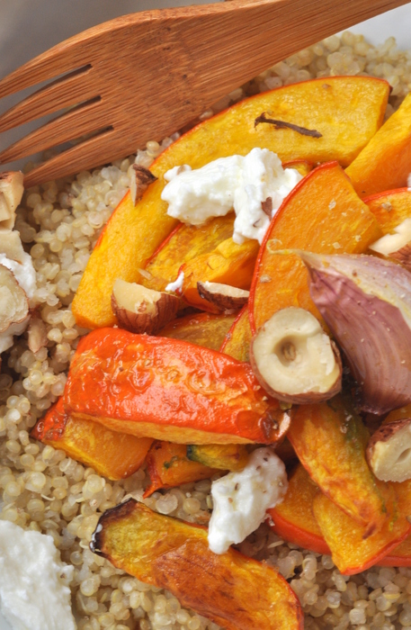 Potimarron roti quinoa noisettes