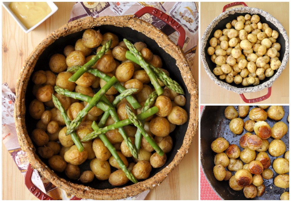 Cocotte de pommes de terre primeur aux asperges